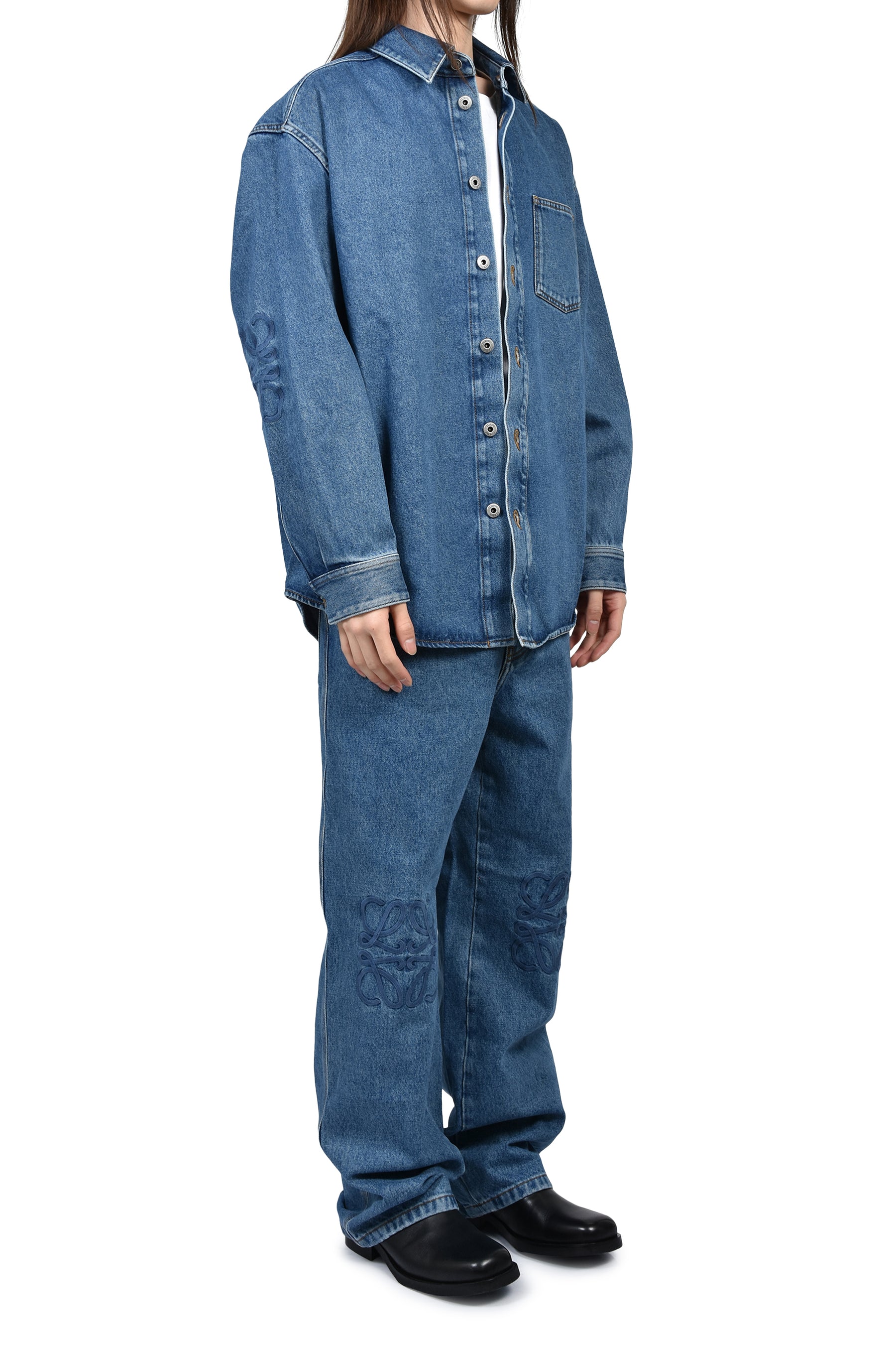 ANAGRAM OVERSHIRT / MID BLU DENIM