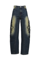 DENIM LACE PANTS / BLU