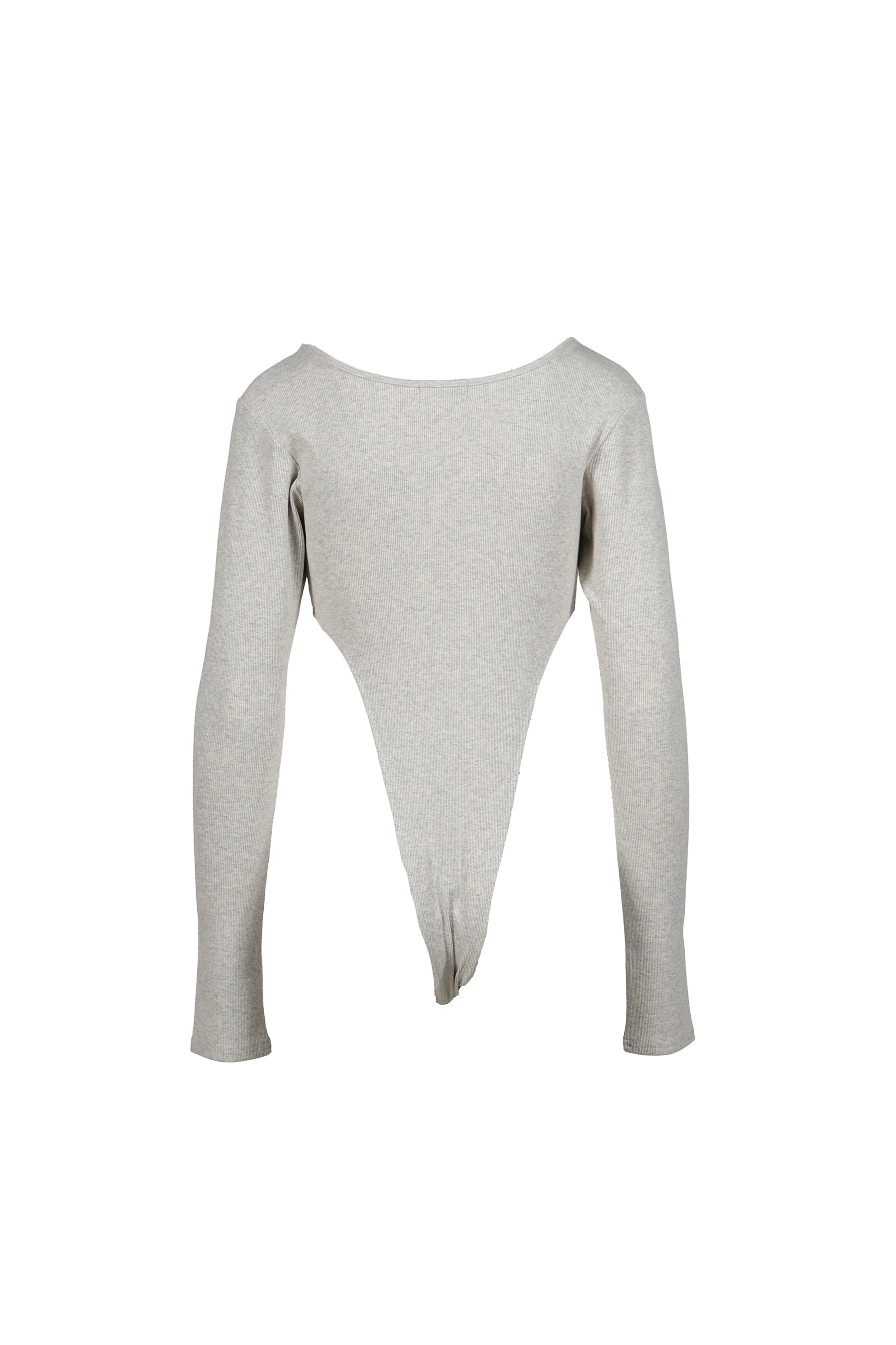 RIB CUT BODYSUITS / WHT
