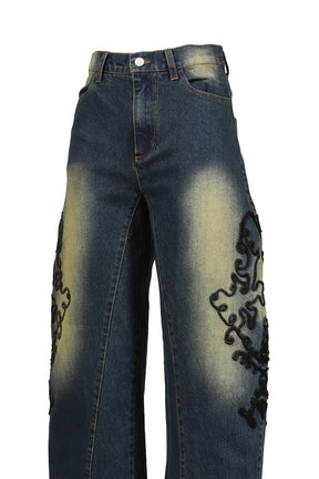 DENIM LACE PANTS / BLU