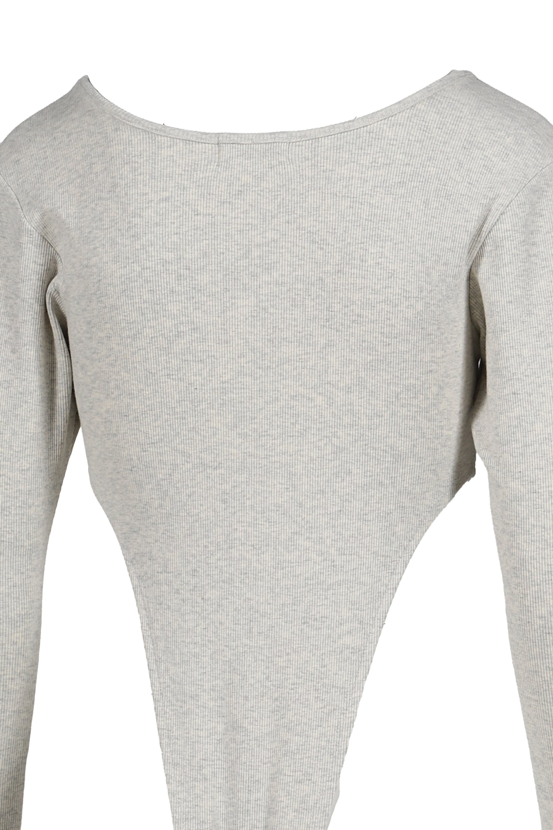 RIB CUT BODYSUITS / WHT