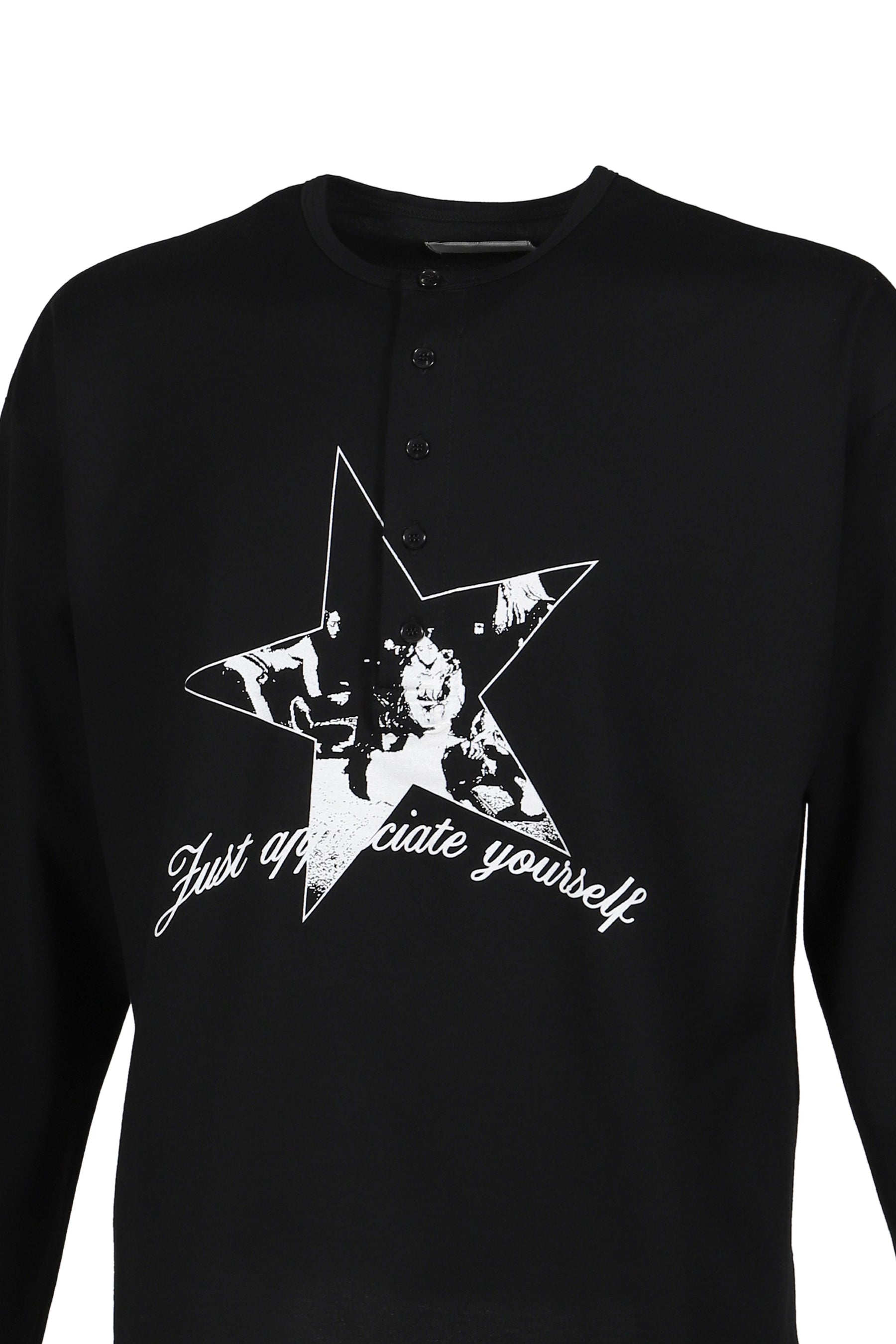 16 HENLEY LONG SLEEVE / BLK