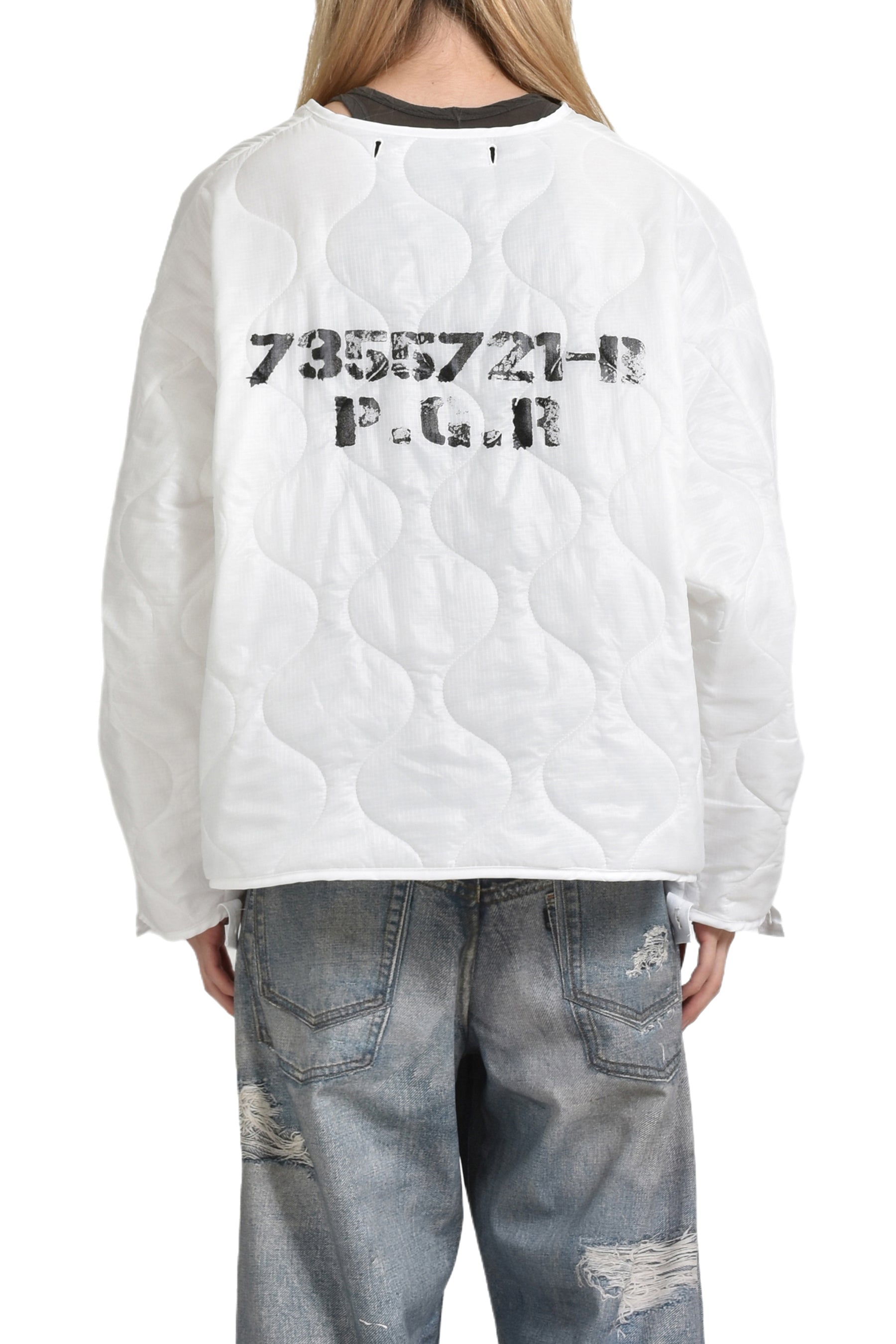 BONDAGE CROSS FISHTAIL JACKET / WHT