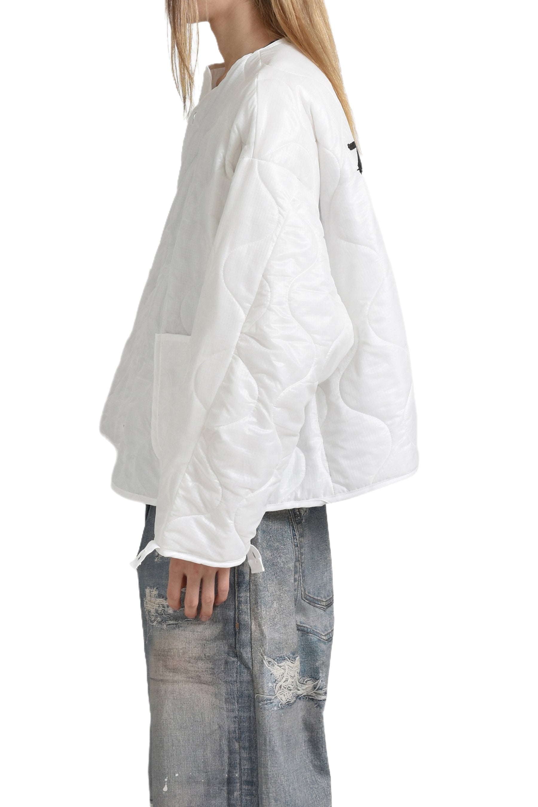 BONDAGE CROSS FISHTAIL JACKET / WHT