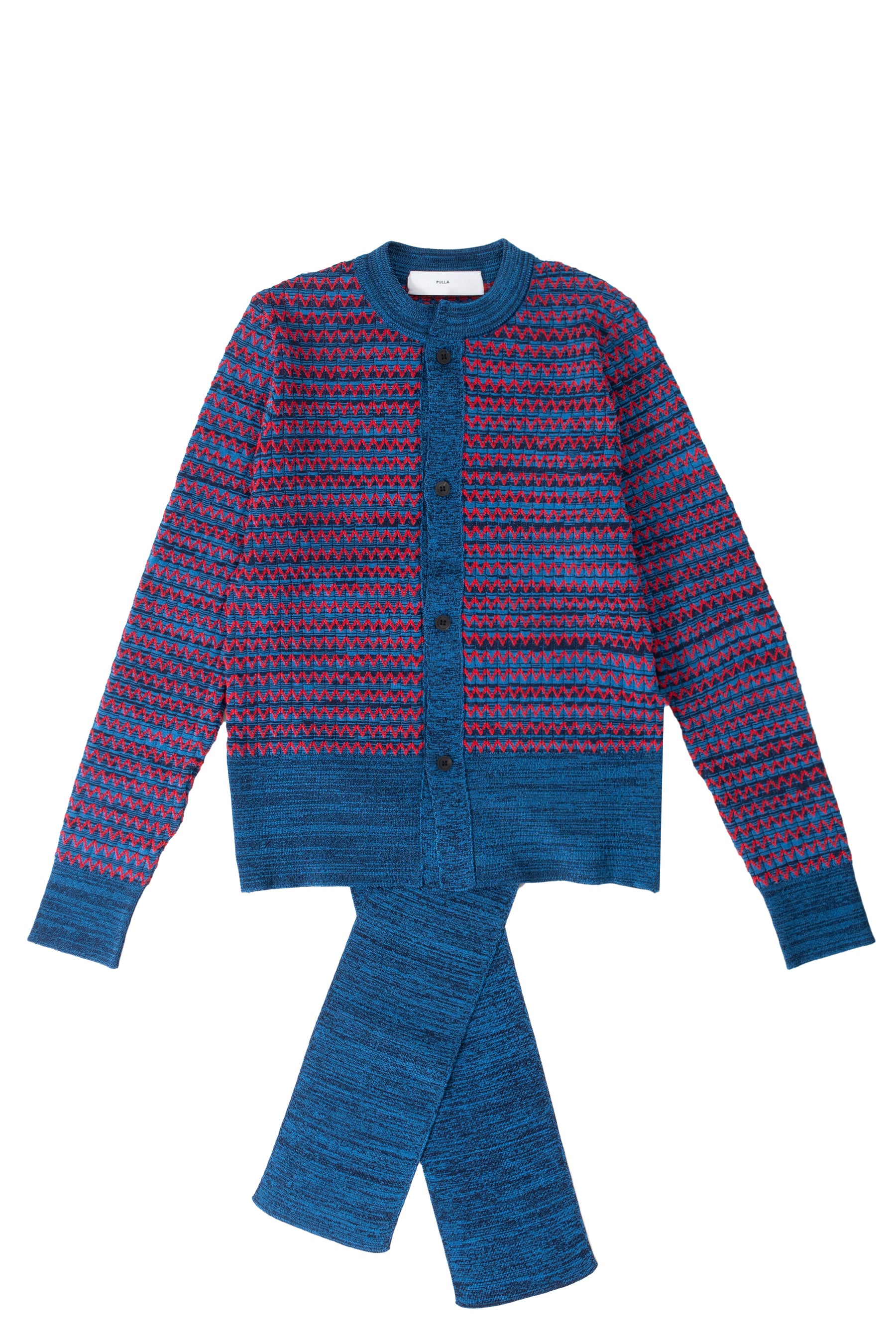 TOGA PULLA トーガ FW23 WIDE RIB KNIT CARDIGAN / RED -NUBIAN TOGA PULLA トーガ FW23 WIDE RIB KNIT CARDIGAN / RED -NUBIAN
