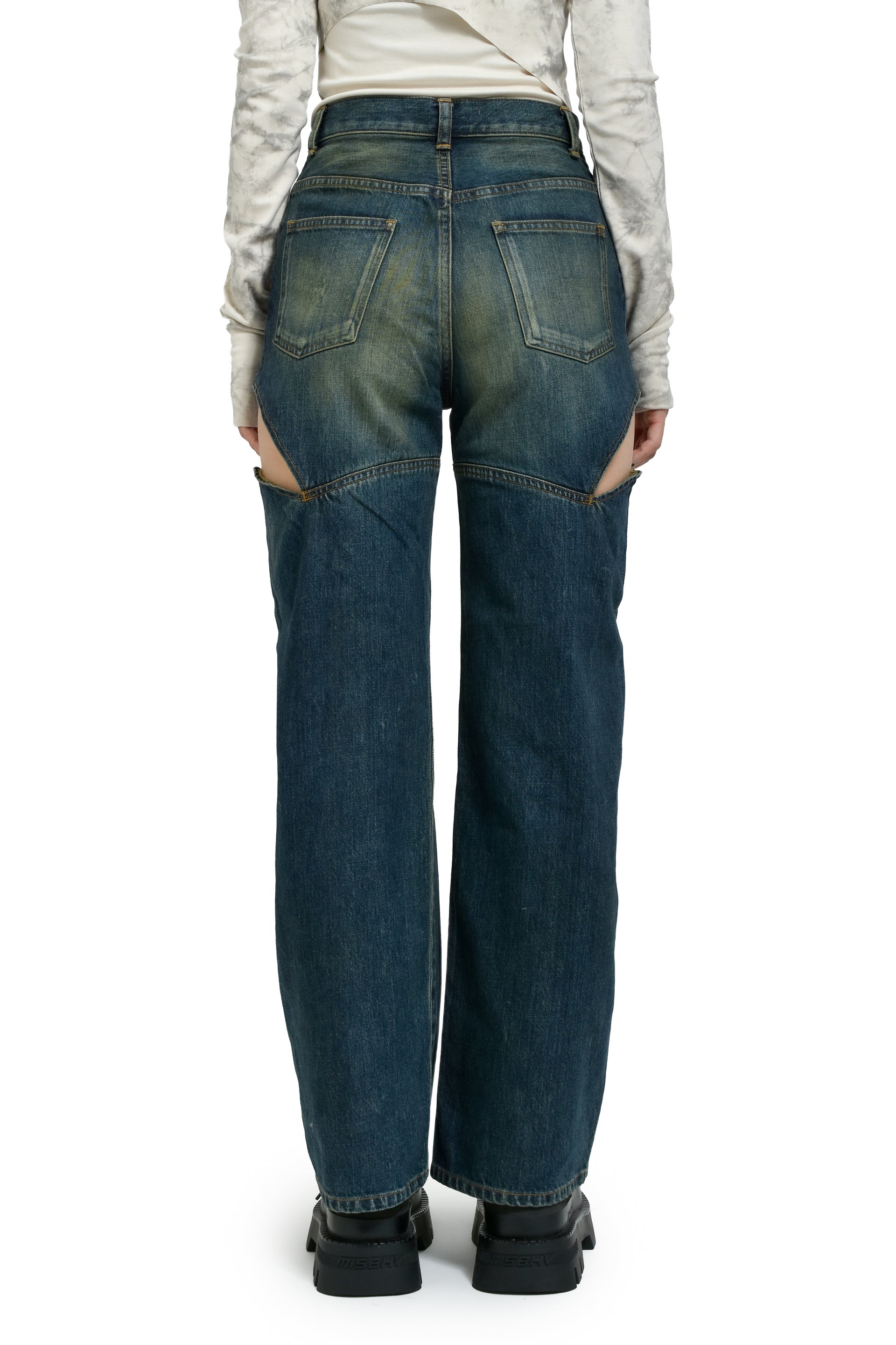 CUTOFF DENIM PANTS / BLU