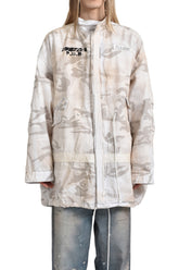 BONDAGE CROSS FISHTAIL PARKA / WHT