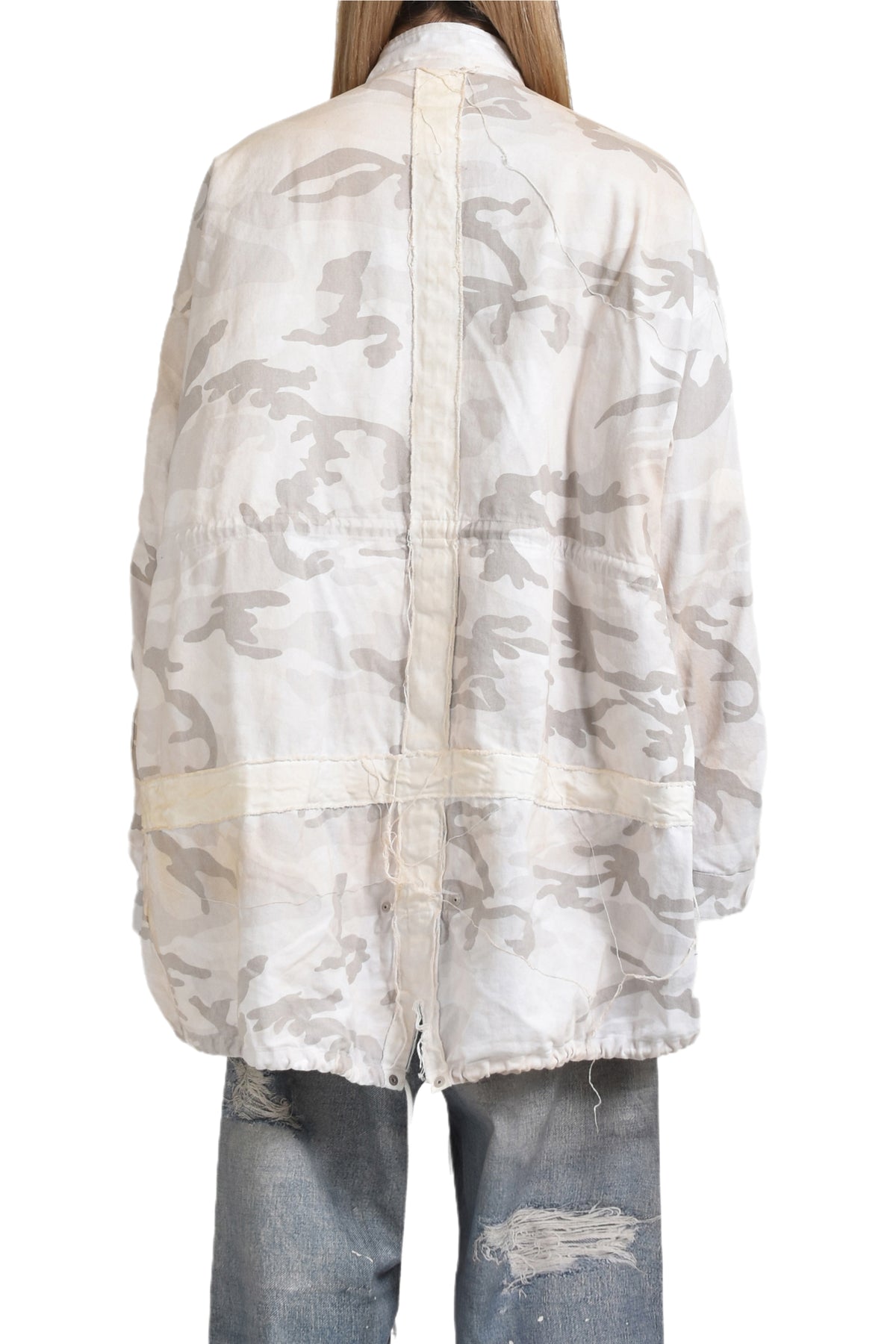 BONDAGE CROSS FISHTAIL PARKA / WHT