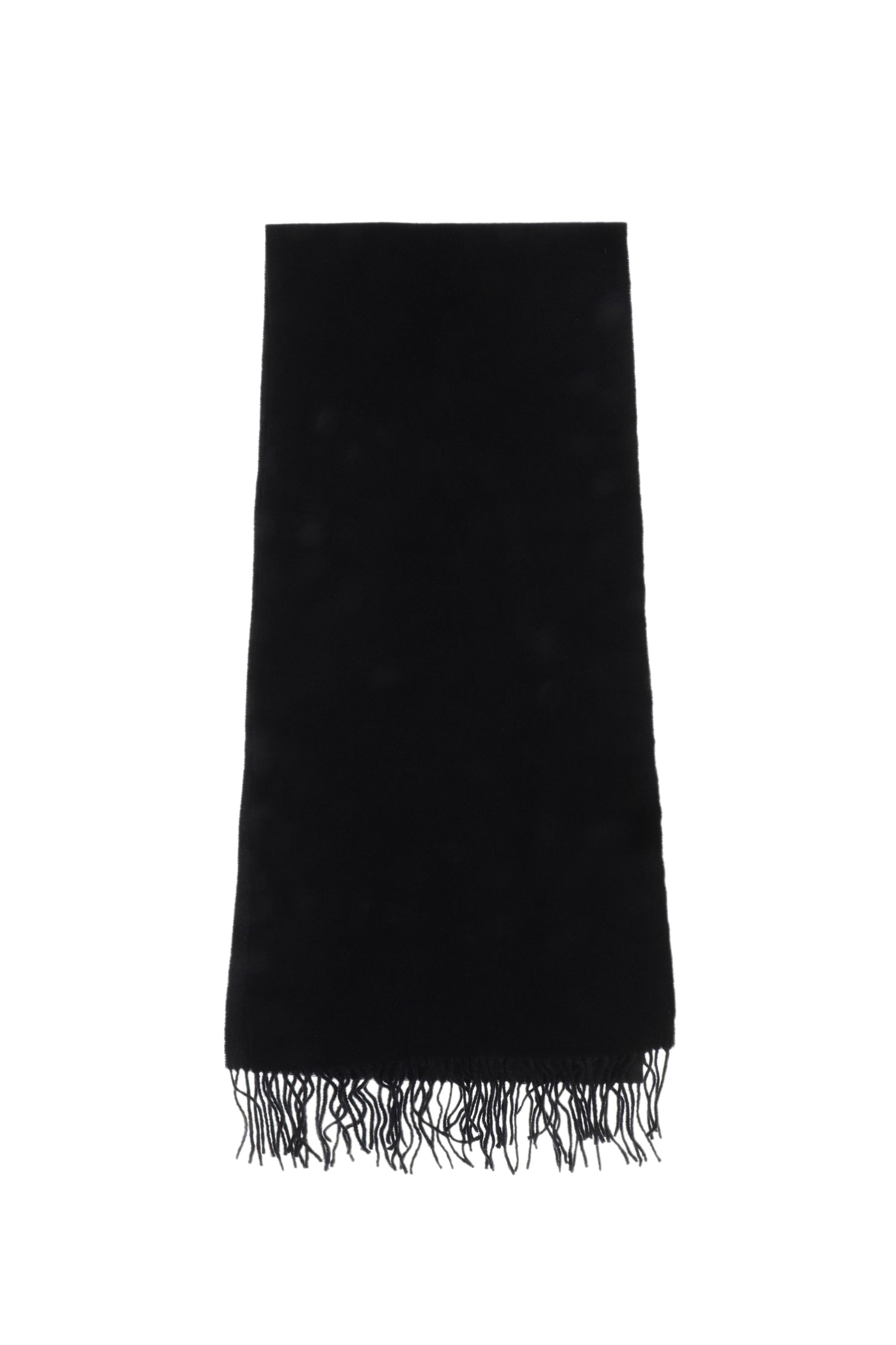 FRINGED WOOL SCARF / BLK