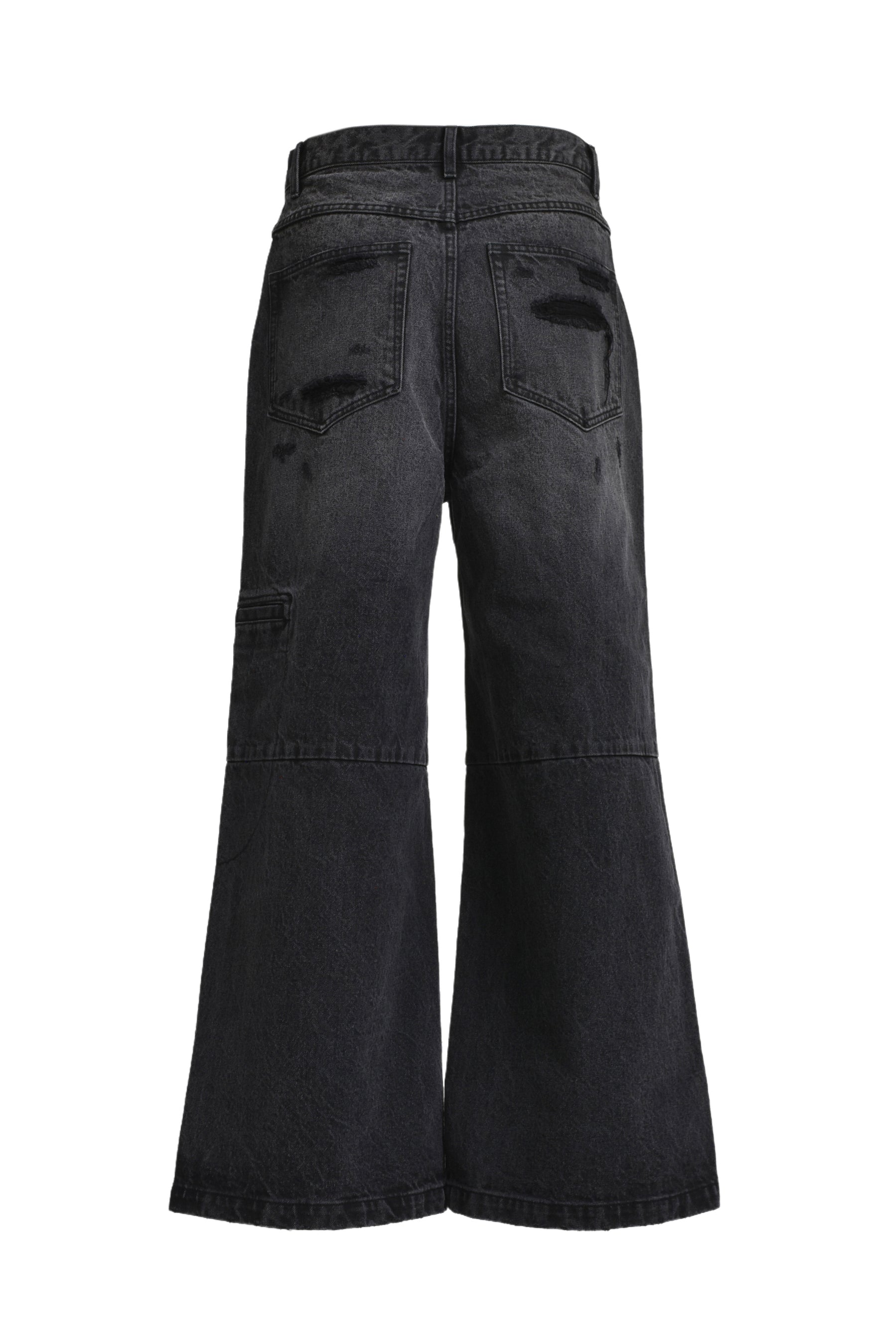 GRUNGE WIDE DENIM PANTS / BLK