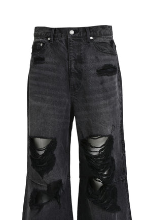 GRUNGE WIDE DENIM PANTS / BLK