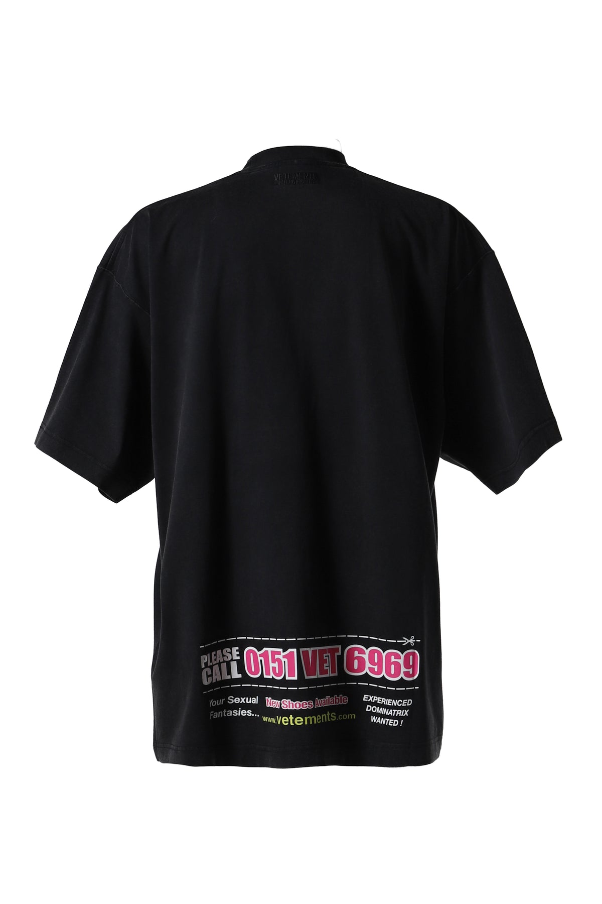 DOMINATRIX HOTLINE OVERSIZED T-SHIRT / BLK