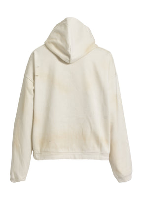 WINDOWS24 RETRO DISTRESSED HOODIE / WHT