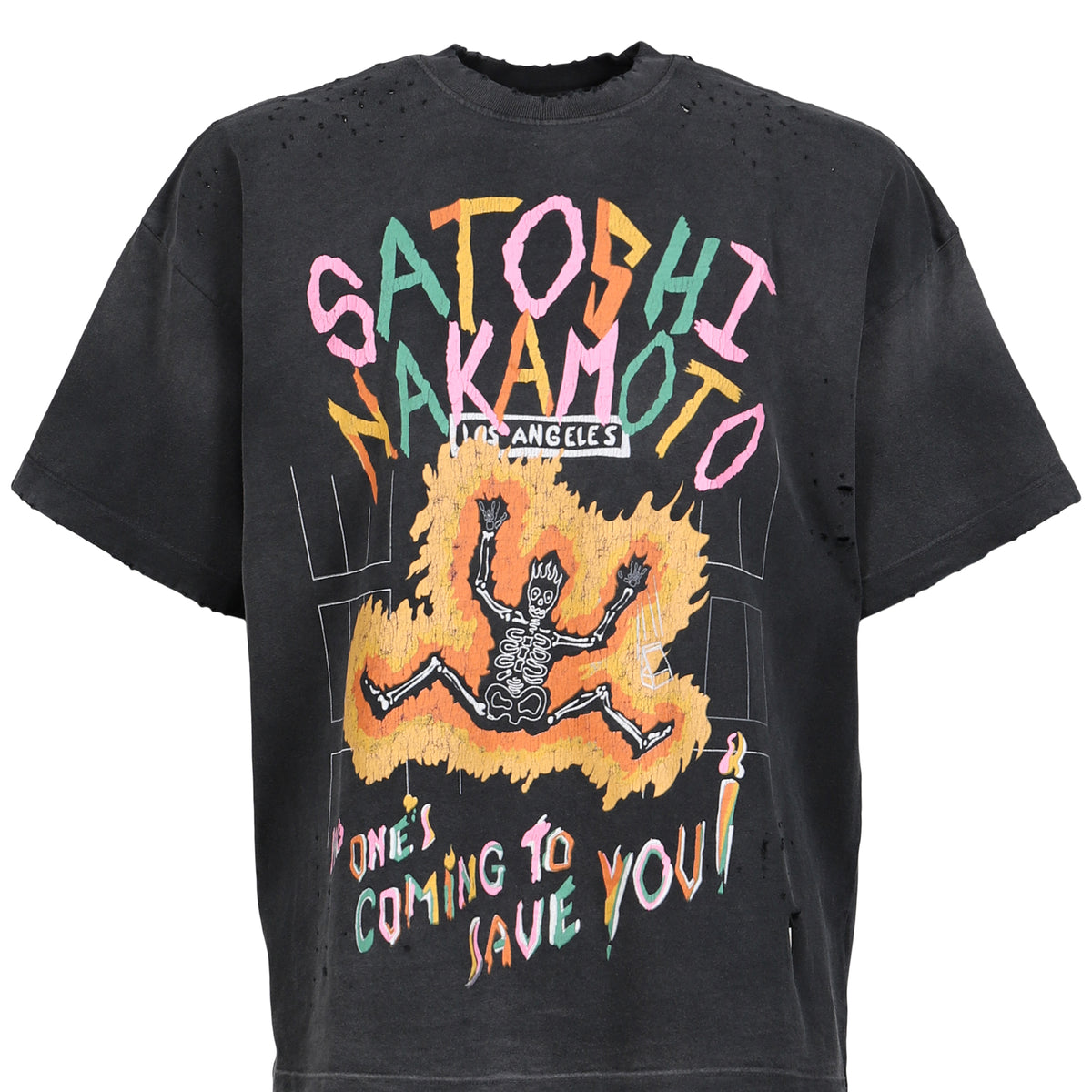 SATOSHI NAKAMOTO サトシ ナカモト SS26 NO SAVIOUR TEE / BLK