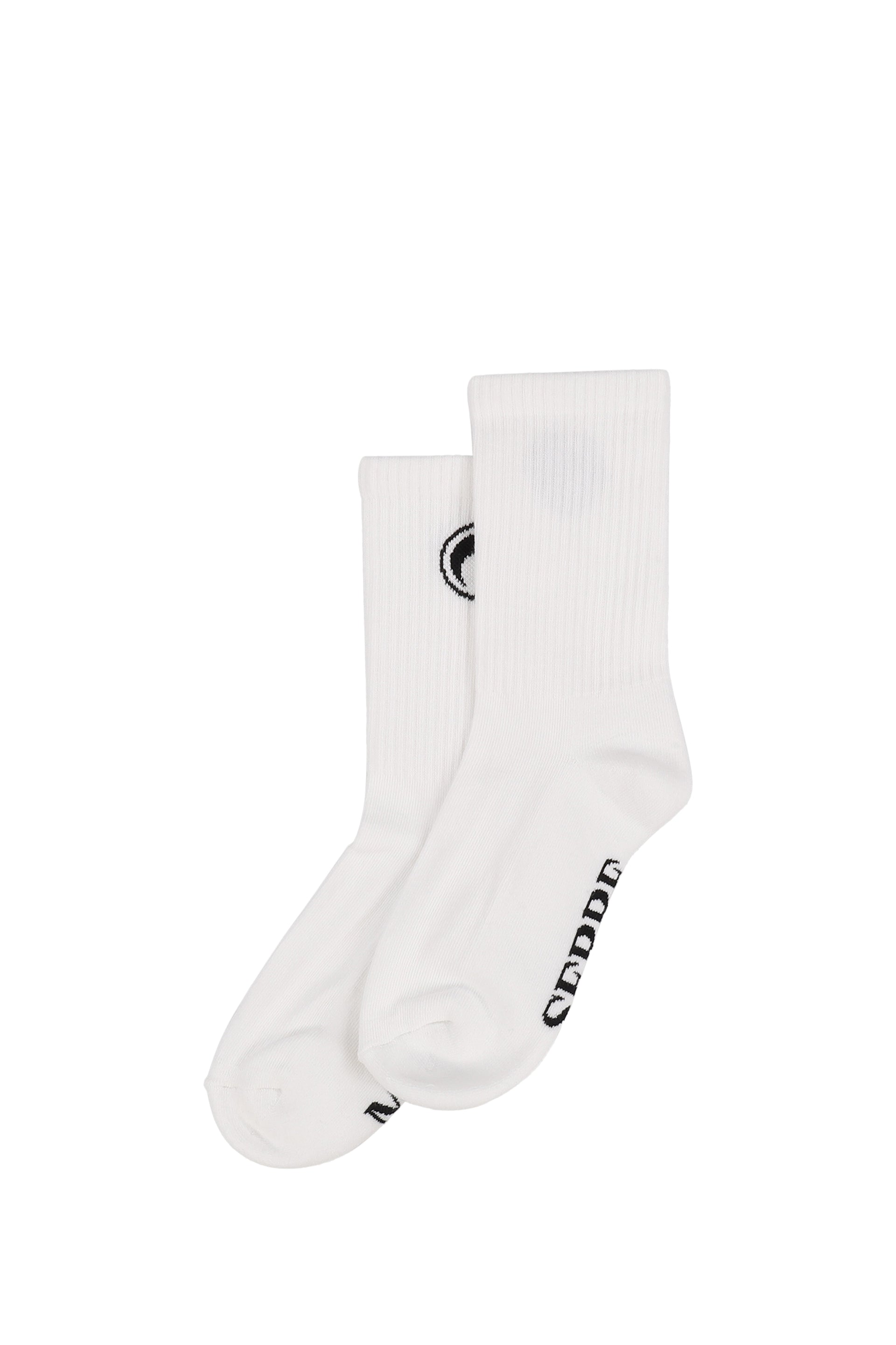 MOON LOGO KNIT ANKLE SOCKS / WHT