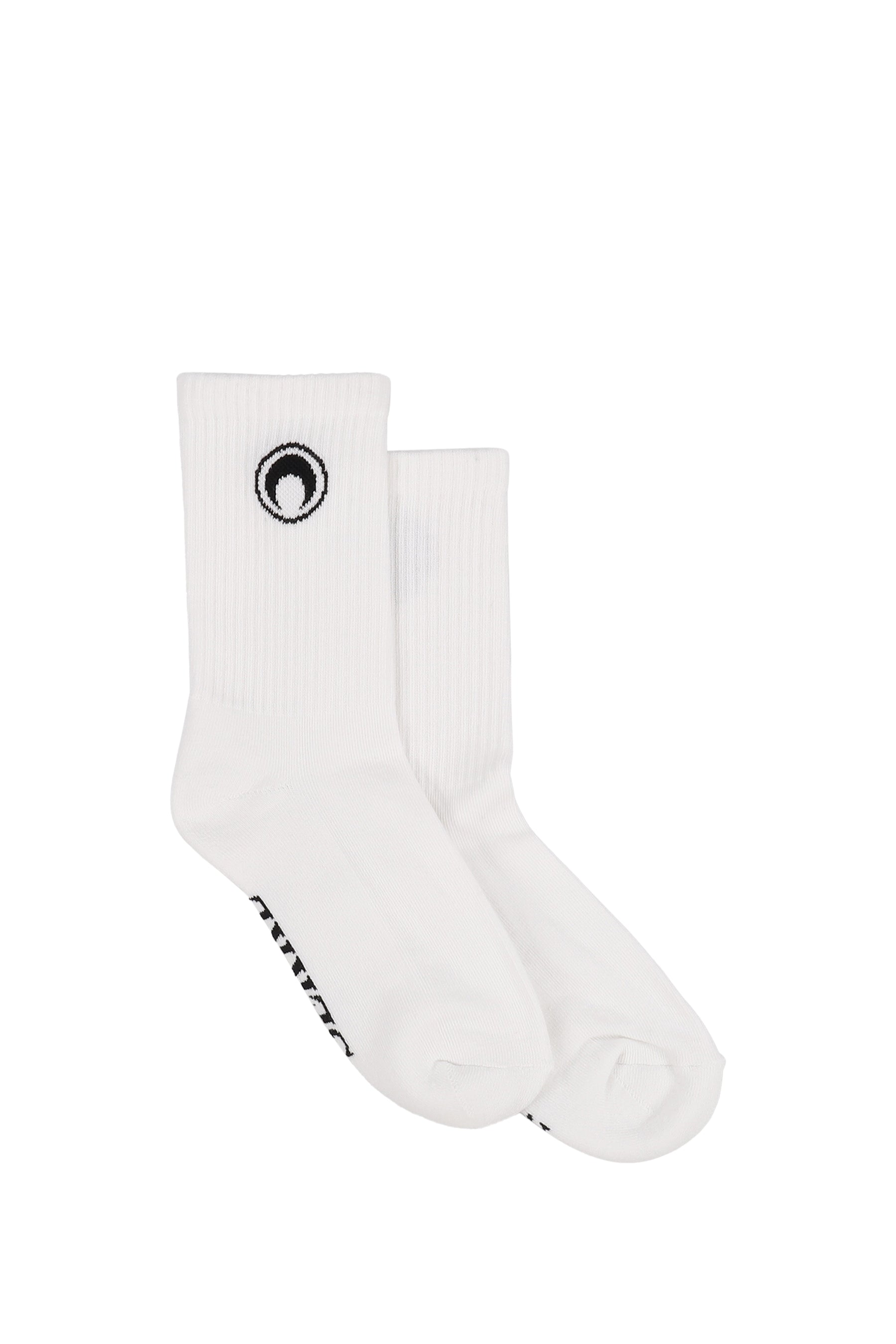 MOON LOGO KNIT ANKLE SOCKS / WHT 