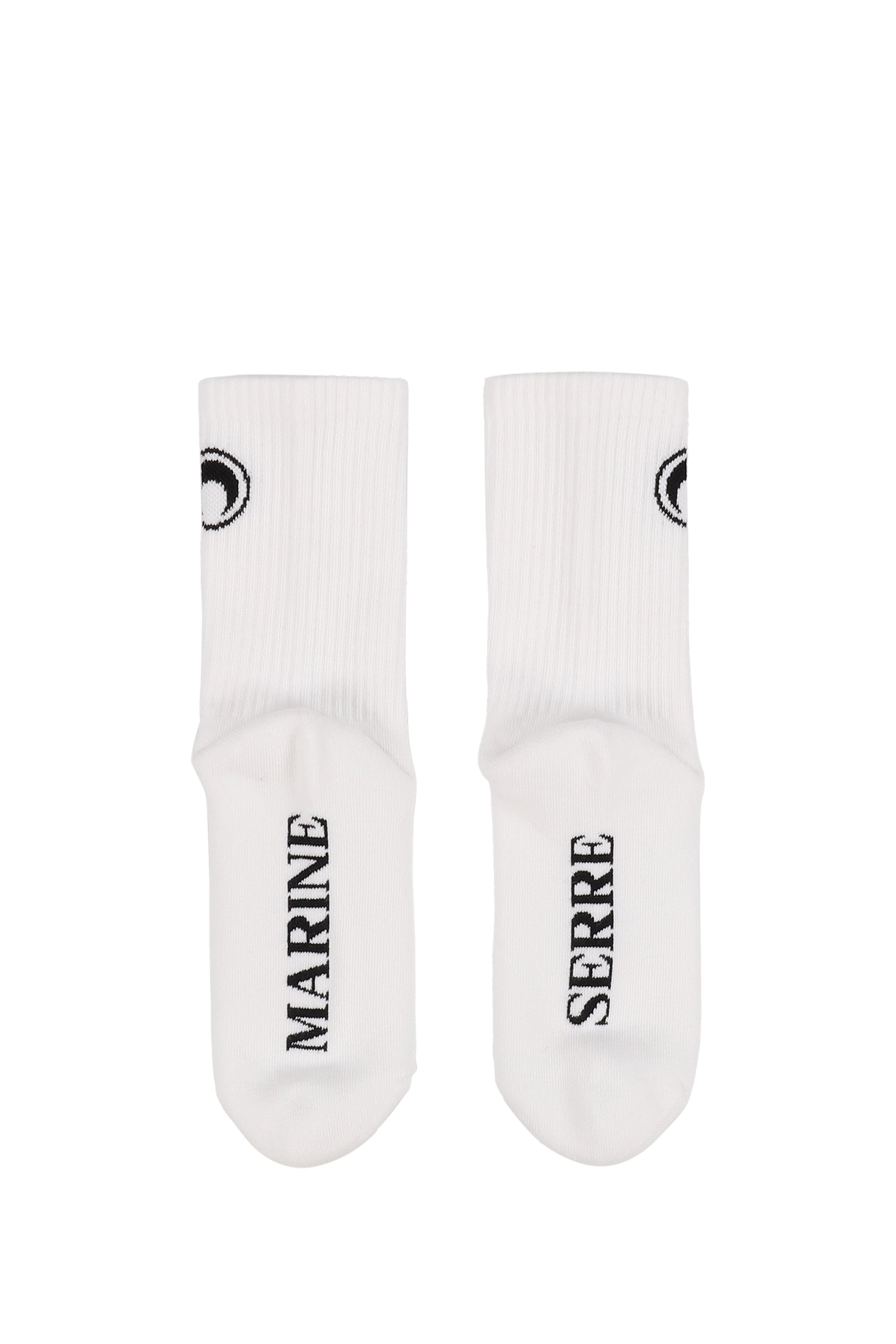 MOON LOGO KNIT ANKLE SOCKS / WHT 