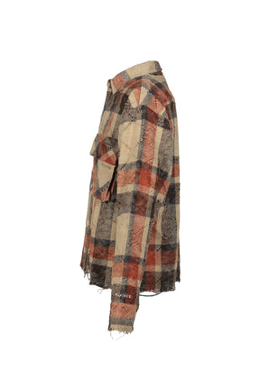 DISTRESSED CHECK SHIRTS / RED