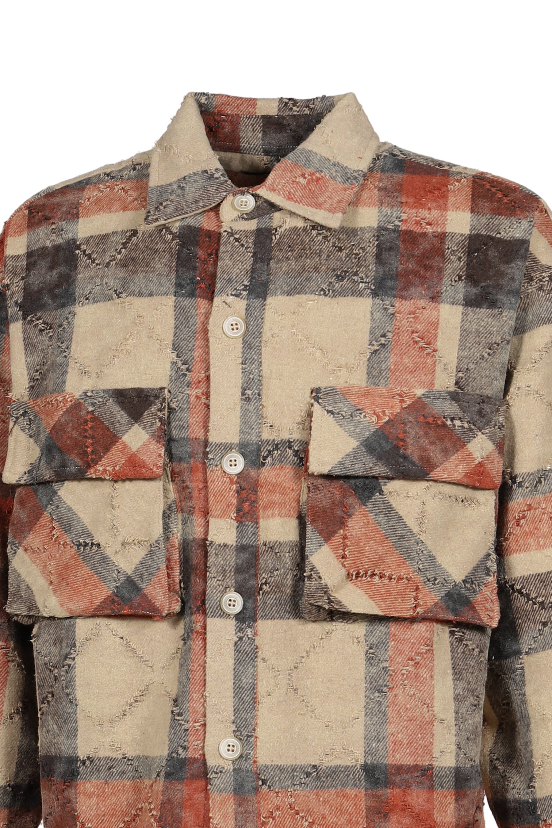 DISTRESSED CHECK SHIRTS / RED