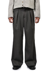 INVERTED PLEATS WIDE TROUSERS / CHA BLK