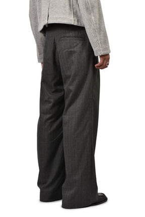 INVERTED PLEATS WIDE TROUSERS / CHA BLK