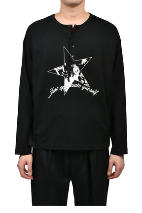 16 HENLEY LONG SLEEVE / BLK