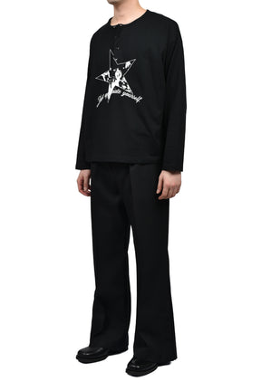 16 HENLEY LONG SLEEVE / BLK