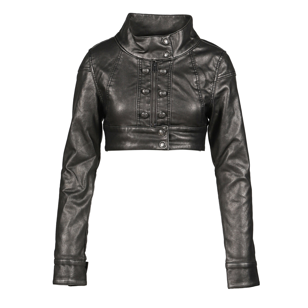 JADED LONDON ジェイデッド ロンドン FW25 PU MILITARY CROPPED JACKET