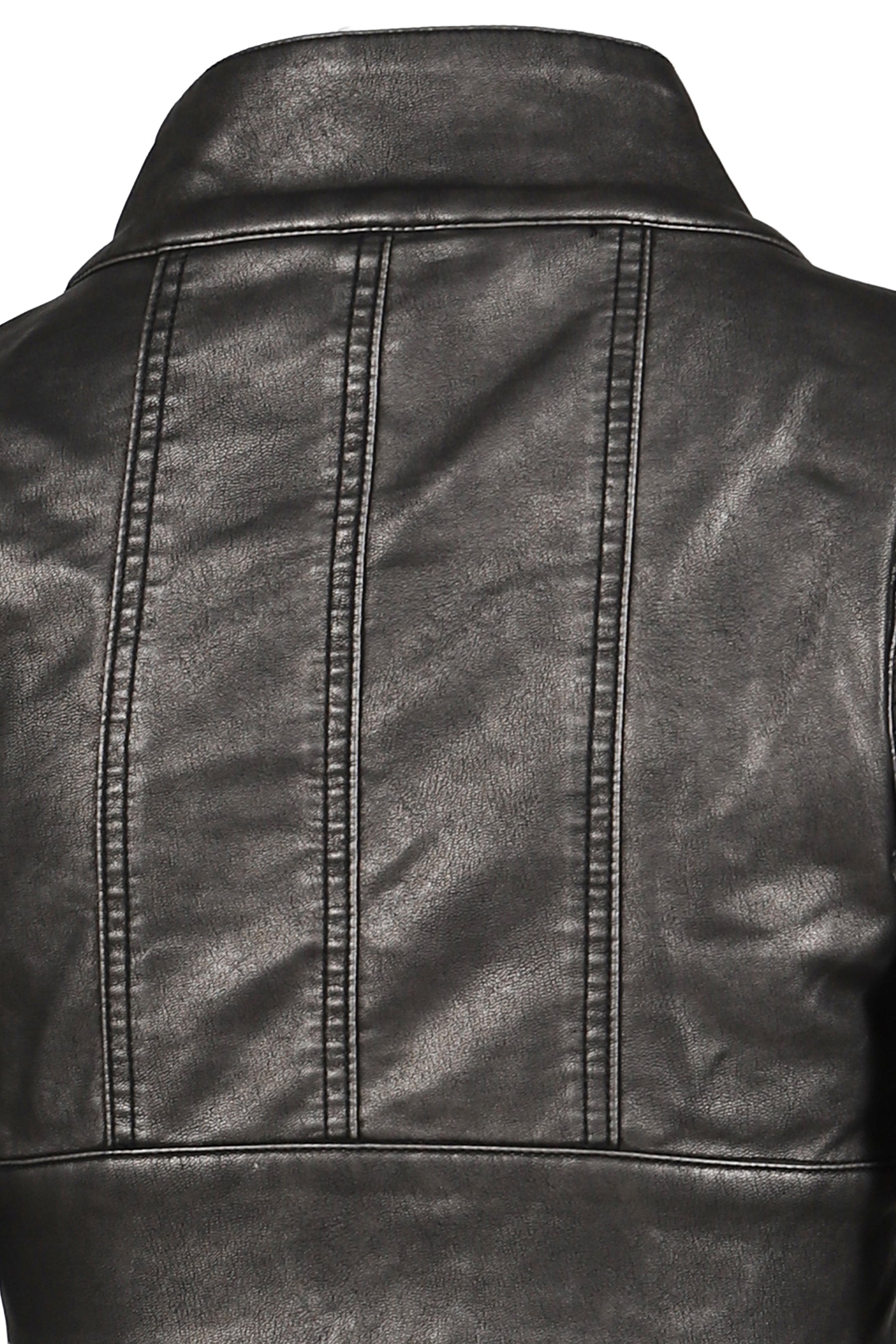 PU MILITARY CROPPED JACKET  / BLK