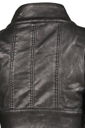 PU MILITARY CROPPED JACKET  / BLK