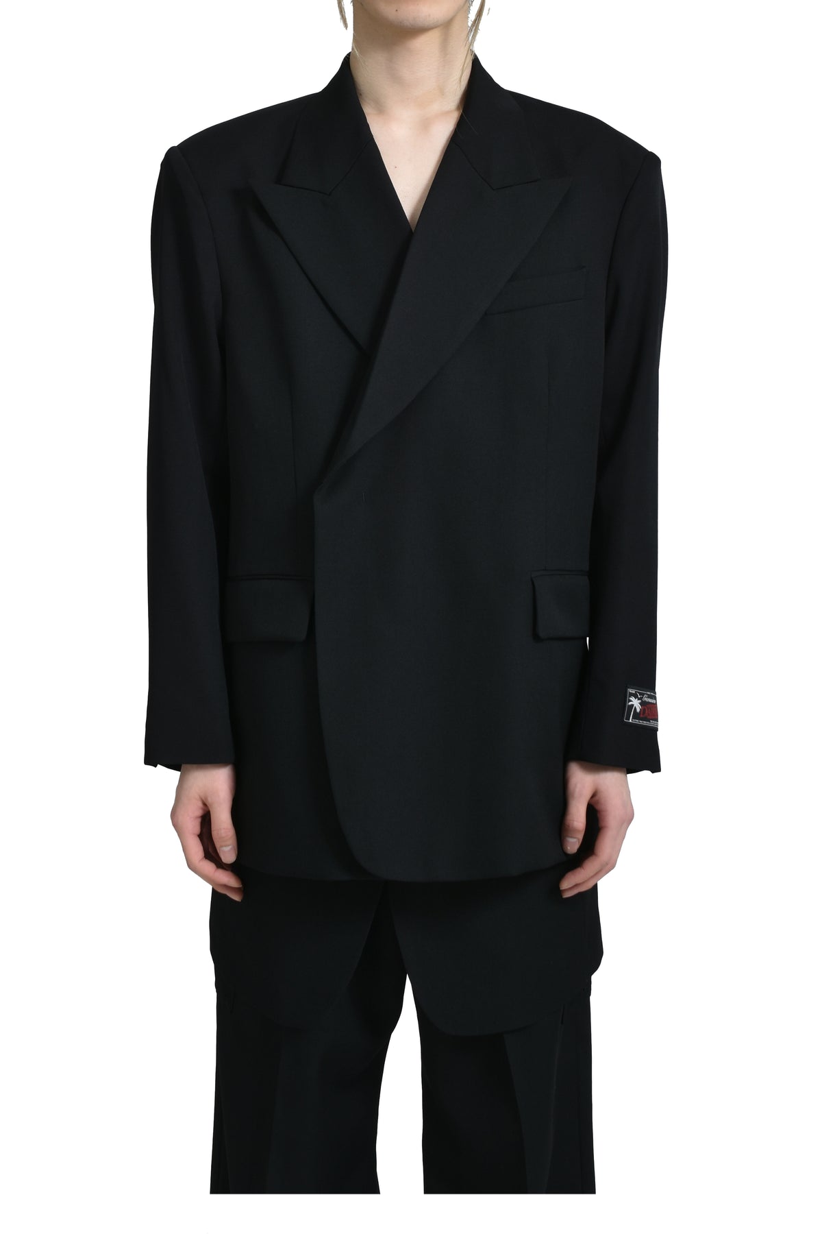 "JEROME" OVER SHOULDER TAILORED JACKET / BLK