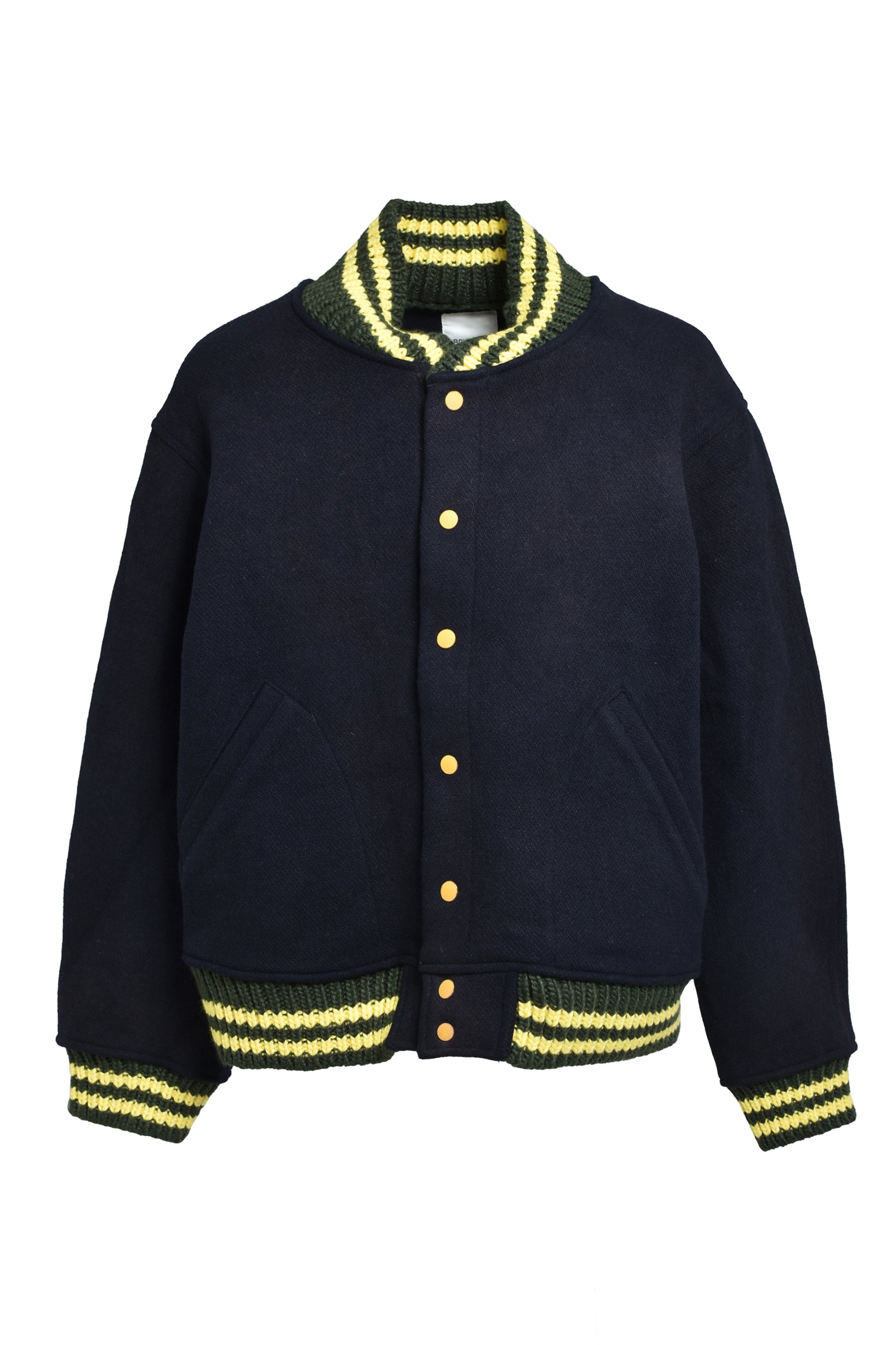 ST. MACLAREN UNIV. VARSITY JACKET AGED / AGED NVY×YEL