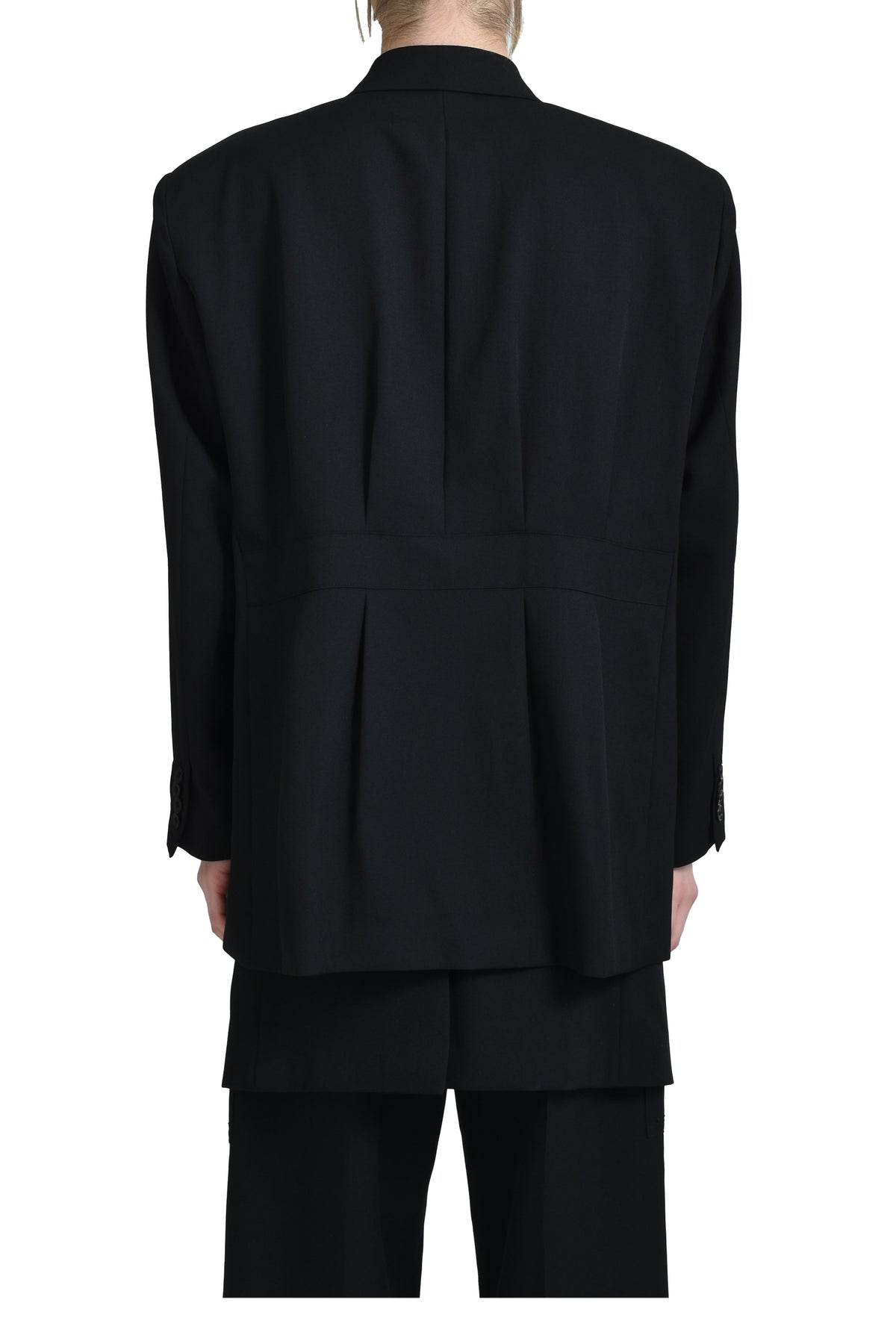 "JEROME" OVER SHOULDER TAILORED JACKET / BLK