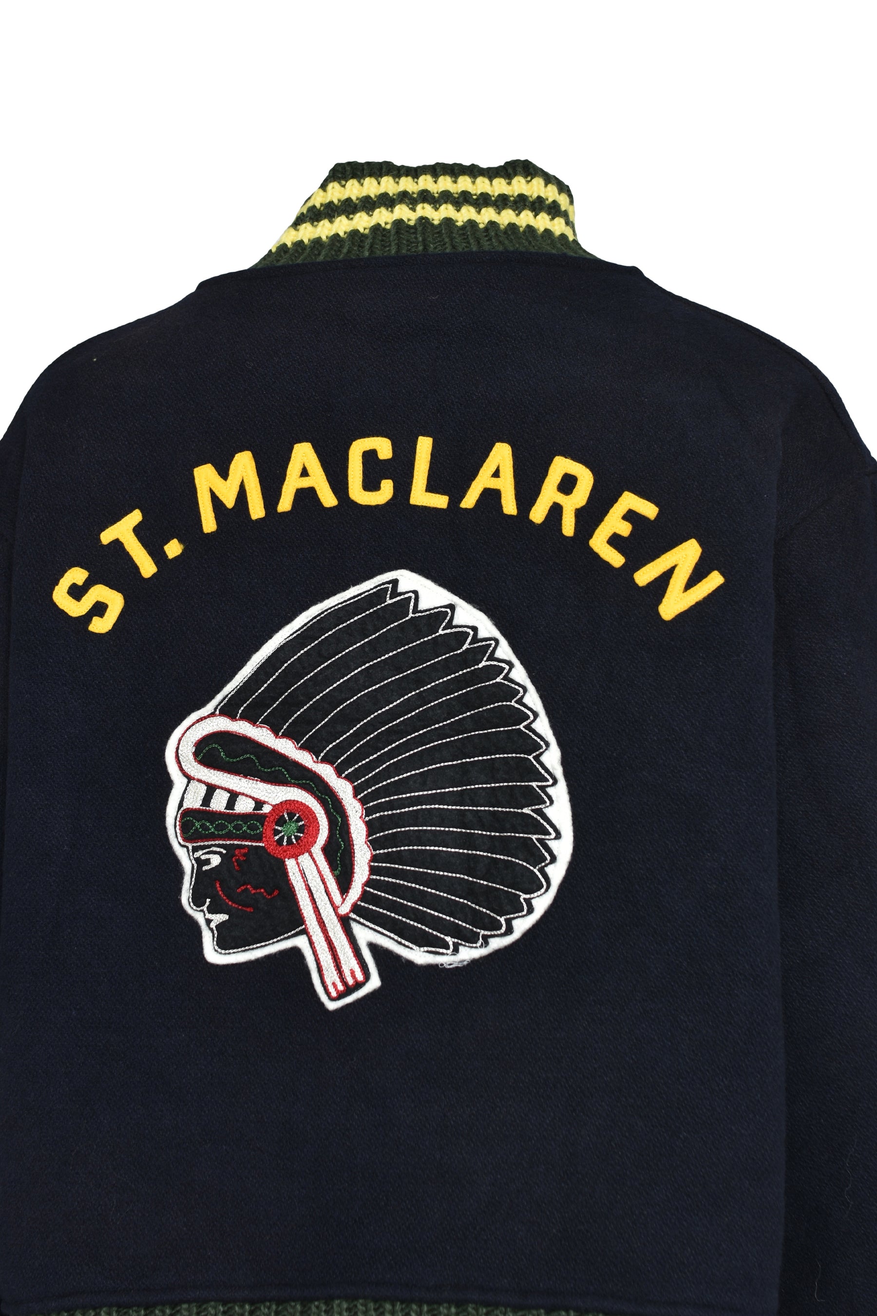 ST. MACLAREN UNIV. VARSITY JACKET AGED / AGED NVY×YEL