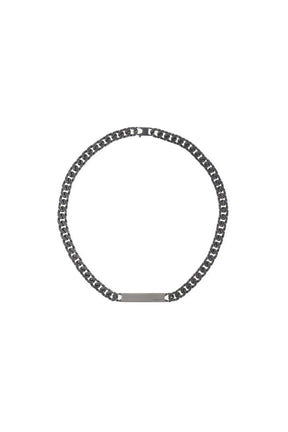 MINIMAL LOGO ID TAG CURB NECKLACE / ARGENTO BRUNITO