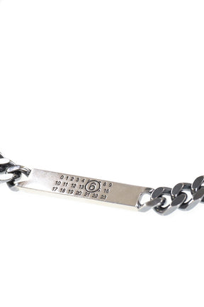 MINIMAL LOGO ID TAG CURB NECKLACE / ARGENTO BRUNITO