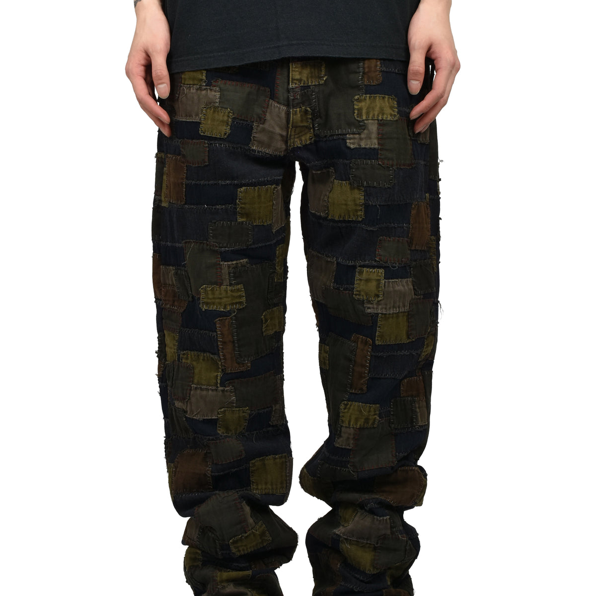 Matthew M. Williams SS26 BLACKMEANS BORO PATCHWORK STRAIGHT JEAN