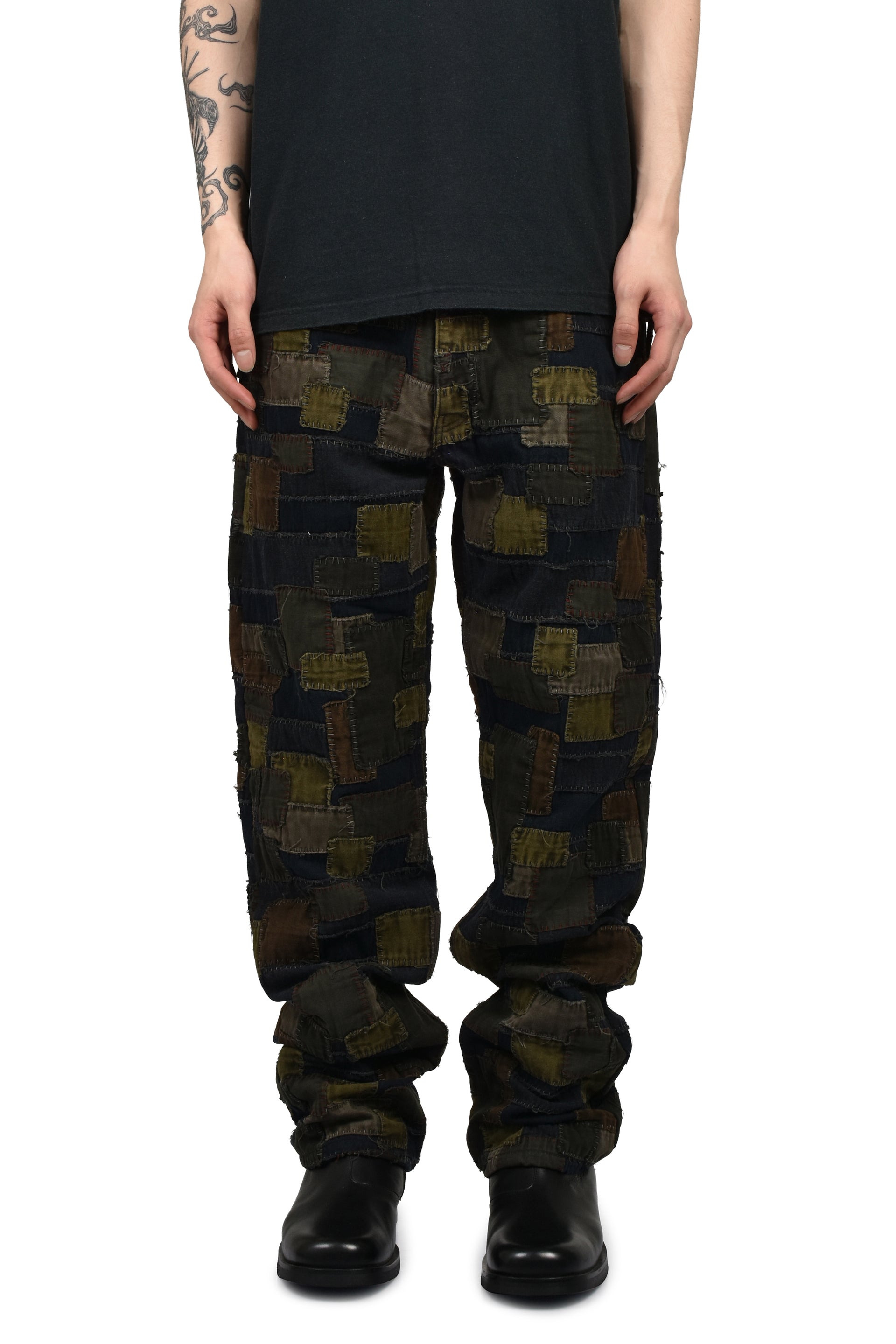 BLACKMEANS BORO PATCHWORK STRAIGHT JEAN / MULTI BORO