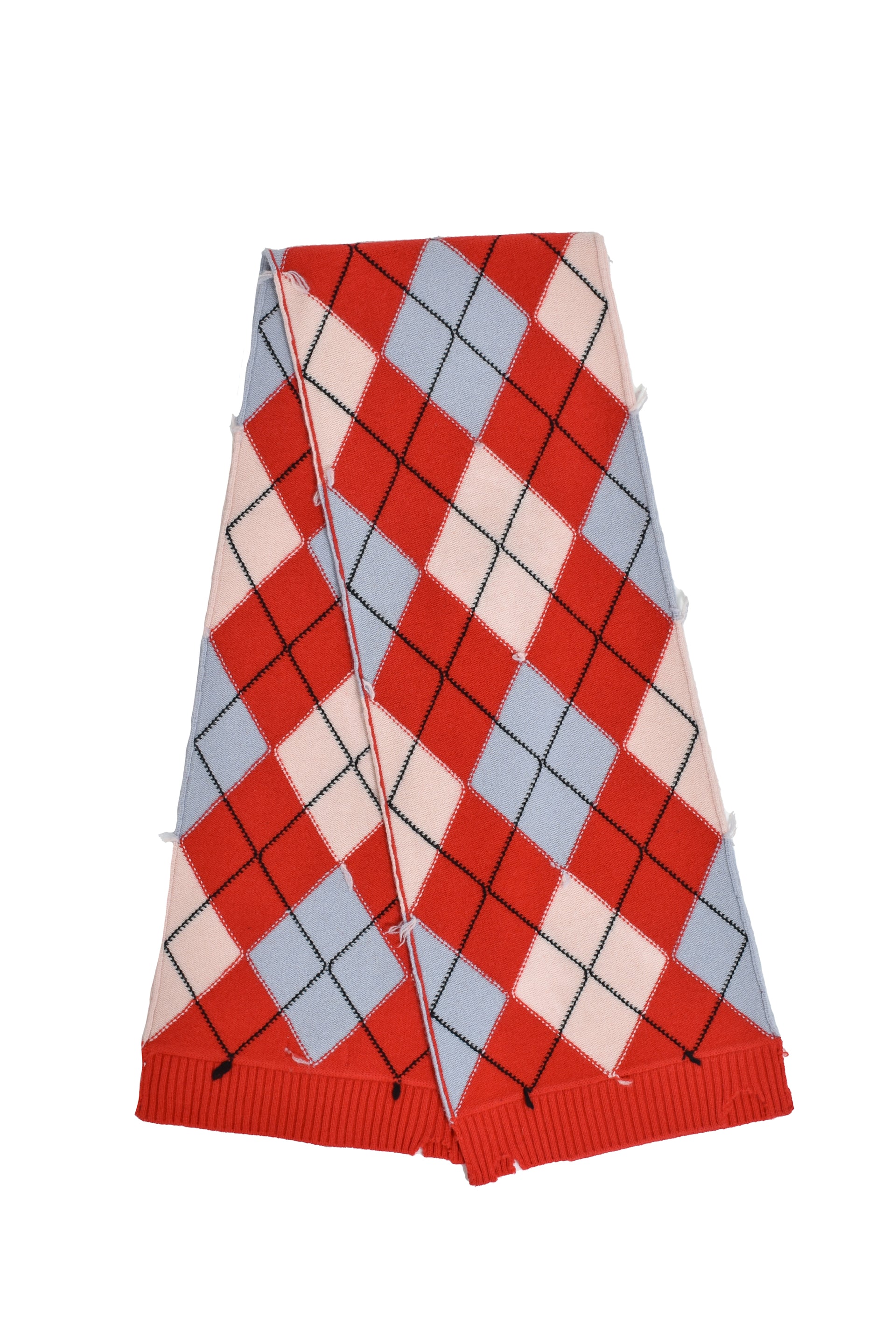 DIAMOND SCRAPPED SCARF / RED