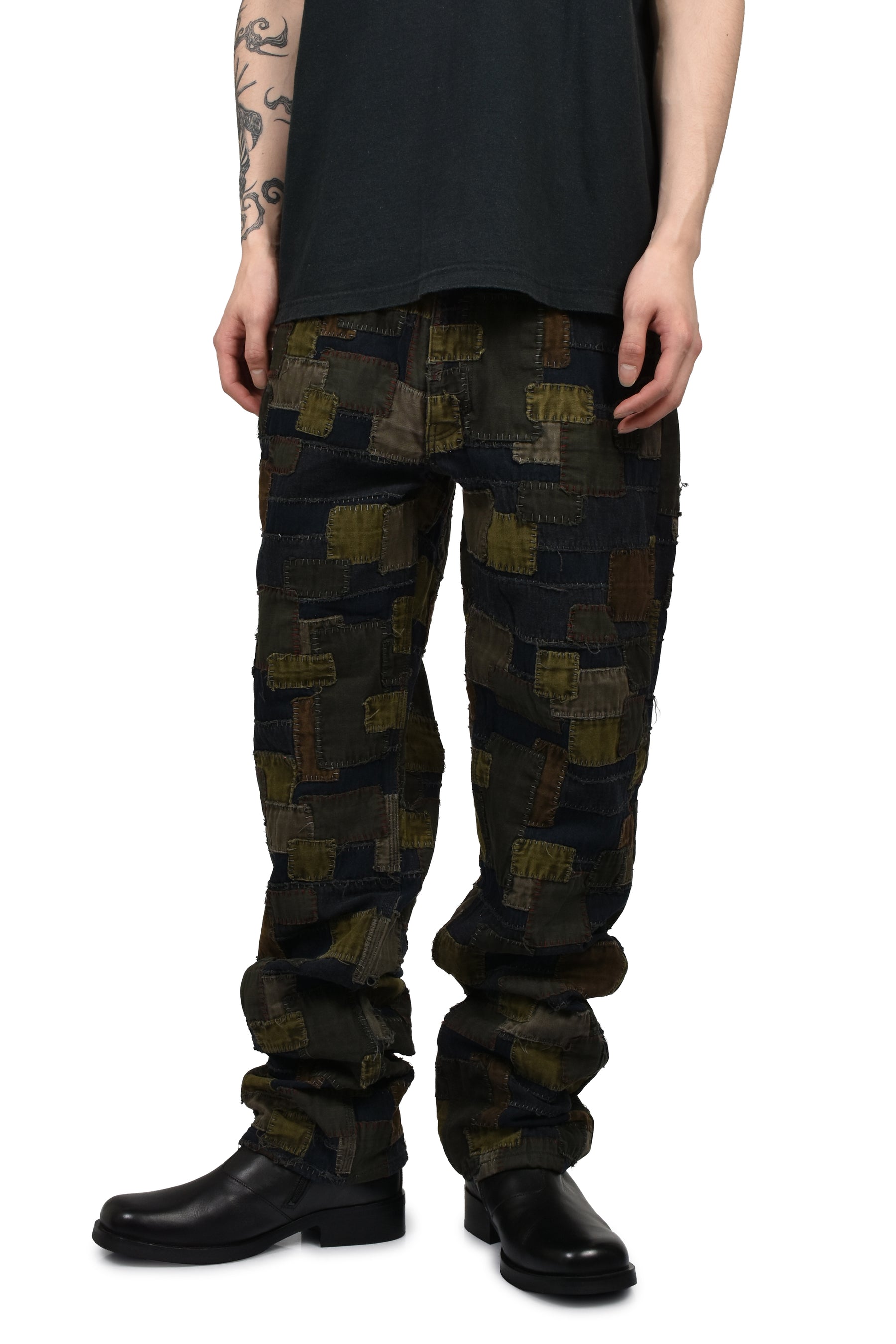 BLACKMEANS BORO PATCHWORK STRAIGHT JEAN / MULTI BORO