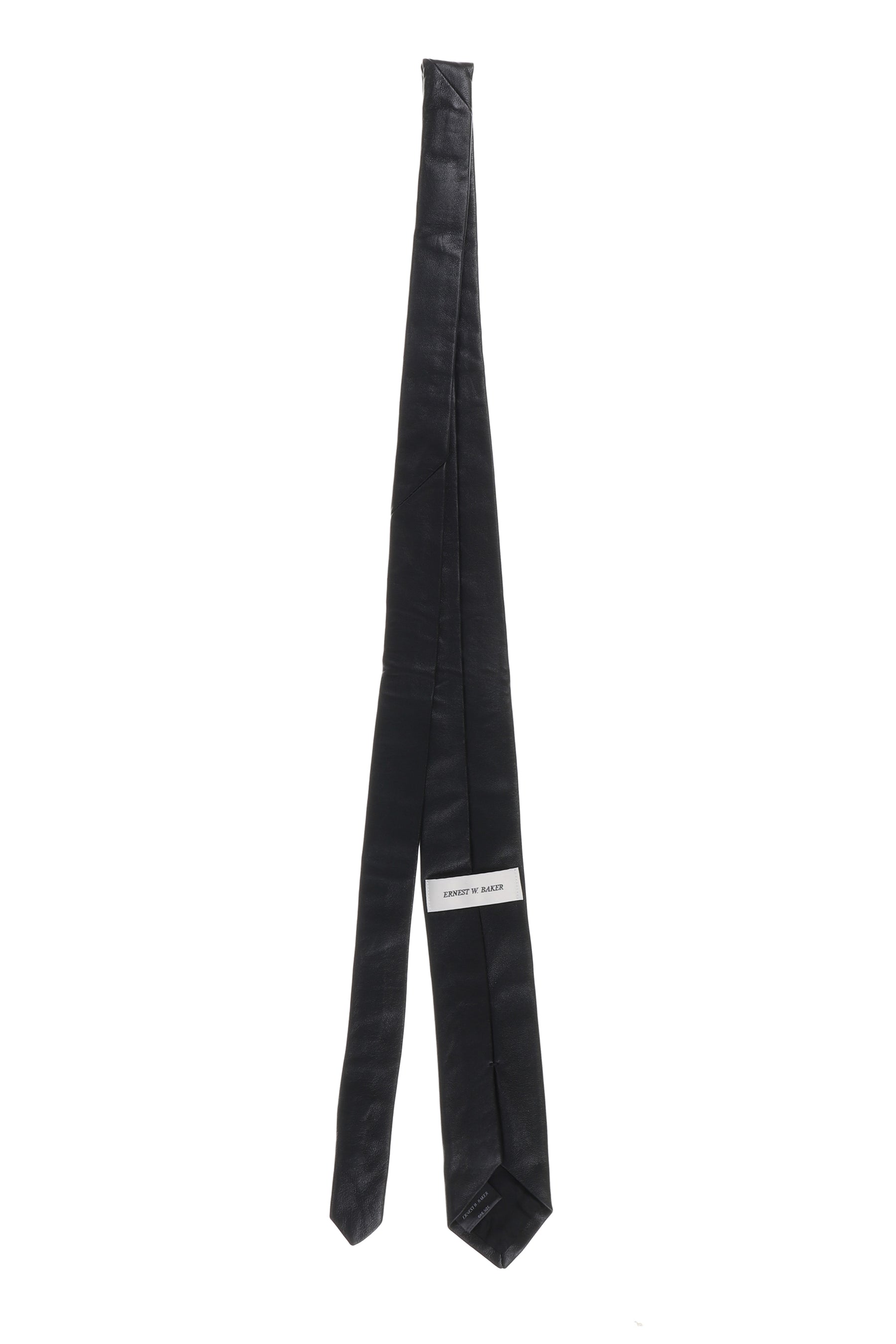 LEATHER CLASSIC TIE / BLK