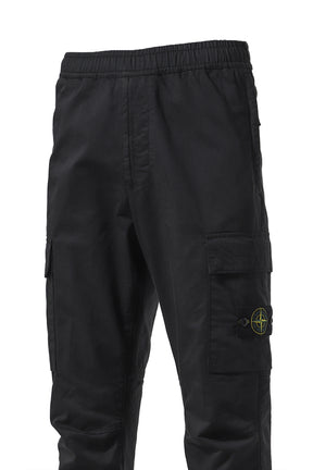 STRETCH COTTON CARGO PANTS / BLK