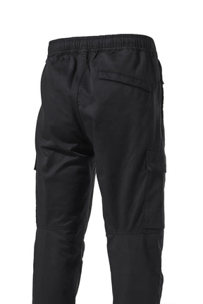 STRETCH COTTON CARGO PANTS / BLK