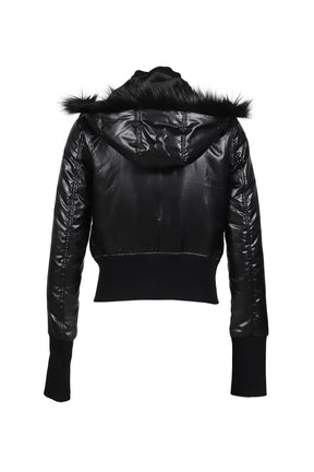 SHINY NYLON SHRUNKEN JACKET / BLK