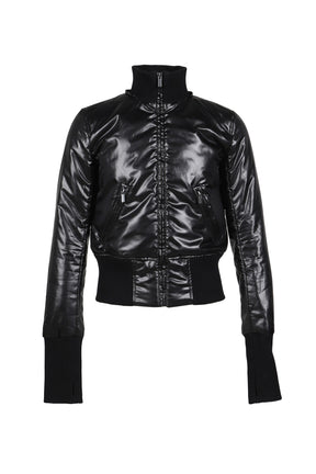 SHINY NYLON SHRUNKEN JACKET / BLK