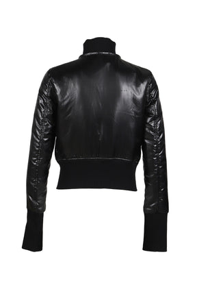 SHINY NYLON SHRUNKEN JACKET / BLK