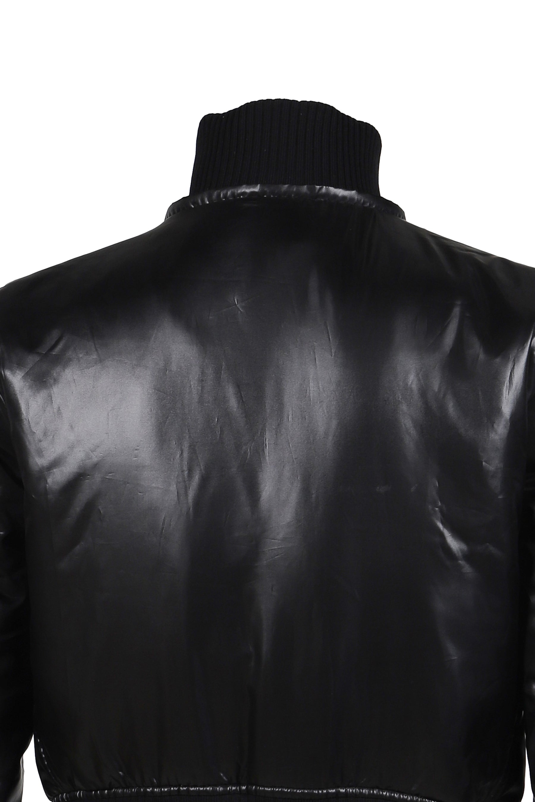 SHINY NYLON SHRUNKEN JACKET / BLK