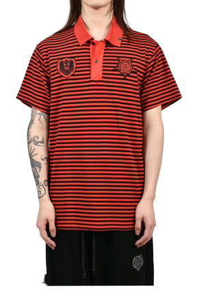 STRIPED POLO SHIRT / RED