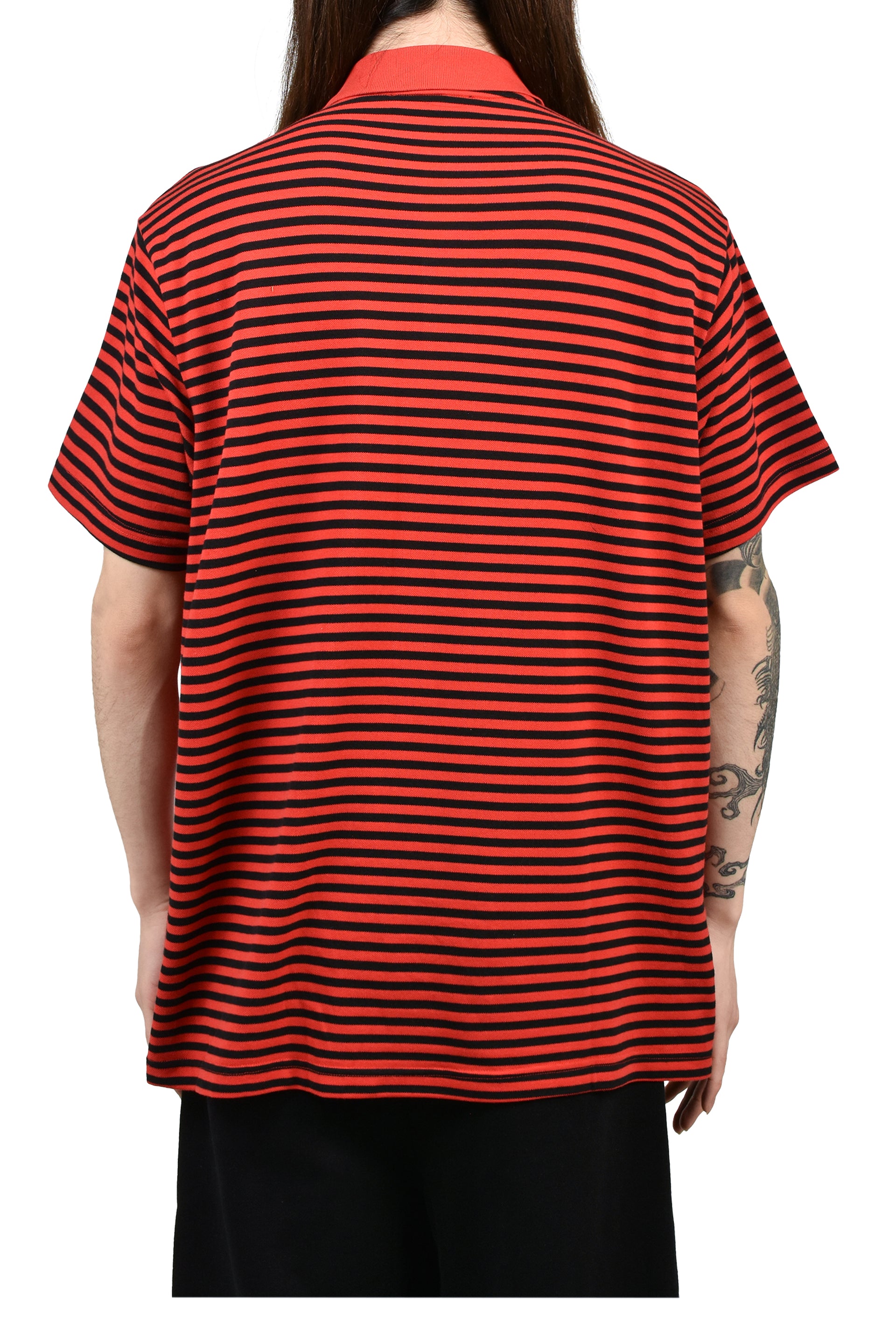 STRIPED POLO SHIRT / RED