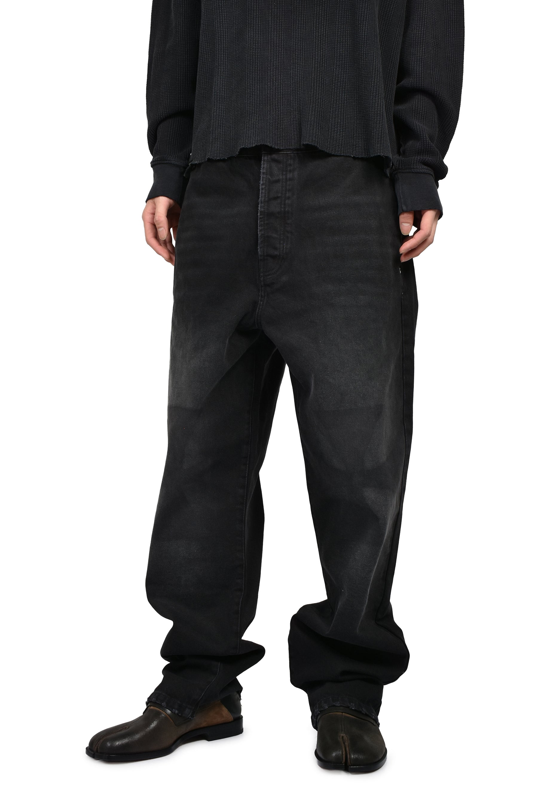 ASKYURSELF SS26 CROSS PATCH BAGGY JEANS / VINTAGE BLK - NUBIAN